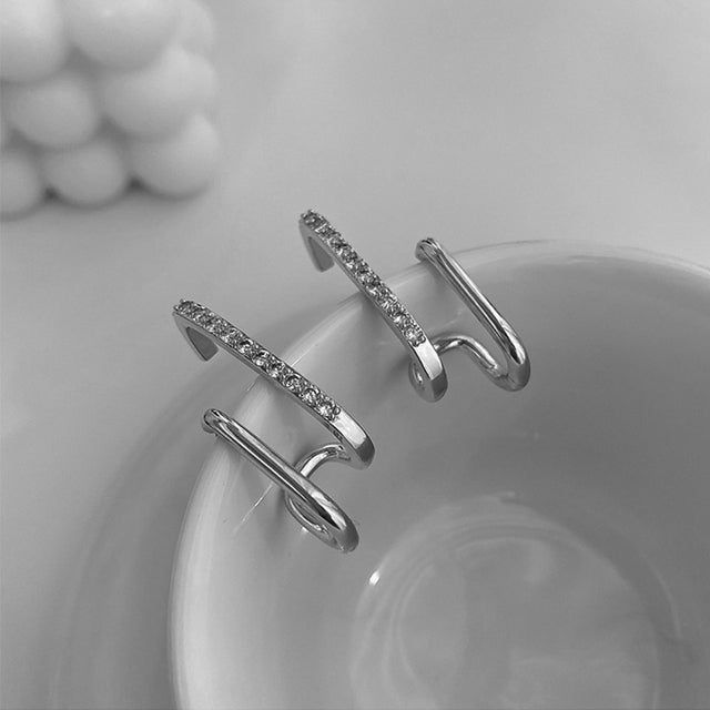 neue Design Unregelmäßigen U-förmigen Gold Farbe Ohrringe Für Frau Koreanische Kristall Mode Schmuck Ungewöhnliche Accessoires Party Mädchen