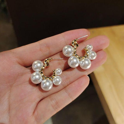 neue Intarsien Strass Perle Stud Ohrringe Frauen Persönlichkeit Mode Einzigartige Design Ohrringe Hochzeit Schmuck Geburtstag Geschenk