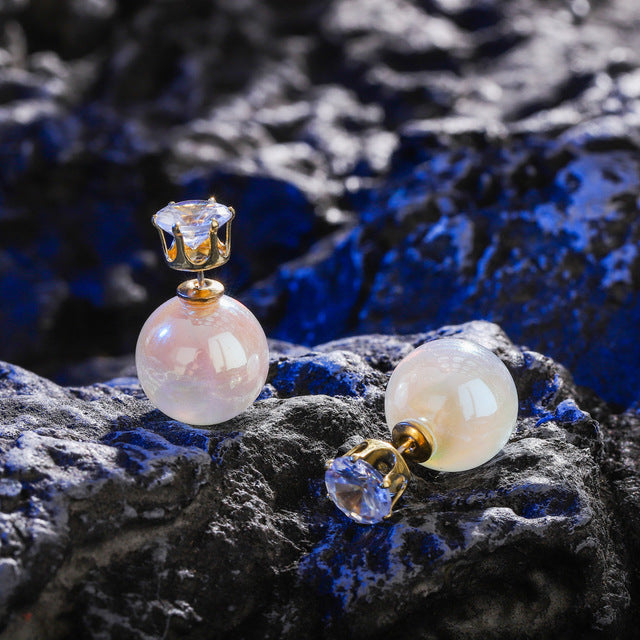 neue Intarsien Strass Perle Stud Ohrringe Frauen Persönlichkeit Mode Einzigartige Design Ohrringe Hochzeit Schmuck Geburtstag Geschenk