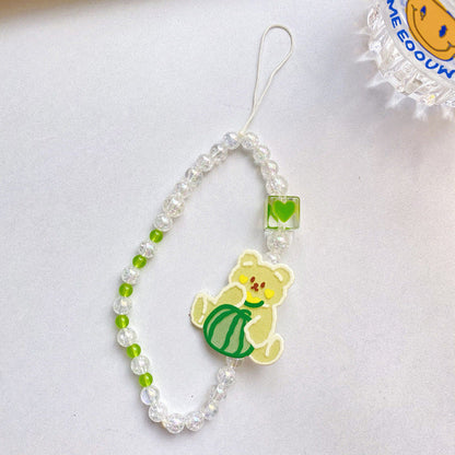 Perlen-Lanyard DIY Kreative Acryl-Telefonkette Schönheit Modeschmuck Zubehör Cartoon Bär Schmetterling Perlenarmband Unisex