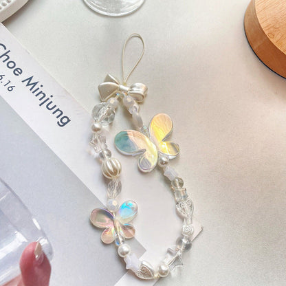 Perlen-Lanyard DIY Kreative Acryl-Telefonkette Schönheit Modeschmuck Zubehör Cartoon Bär Schmetterling Perlenarmband Unisex