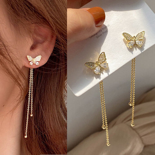 Mode Schmetterling Quaste Drop Ohrringe Für Frauen Trendy Shiny Mond Sterne Perlen Baumeln Ohrringe Koreanische Schmuck Mädchen Party Geschenke