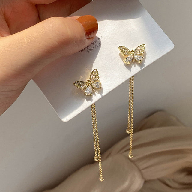 Mode Schmetterling Quaste Drop Ohrringe Für Frauen Trendy Shiny Mond Sterne Perlen Baumeln Ohrringe Koreanische Schmuck Mädchen Party Geschenke